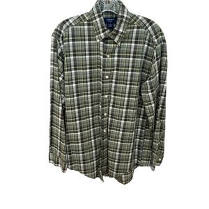 Brooks Sport Button Down Plaid Shirt Size Small Vintage
